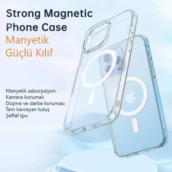 Mcdodo PC-1630 Iphone 12 Pro Max Şeffaf-Mat Magsafe Kılıf - 3