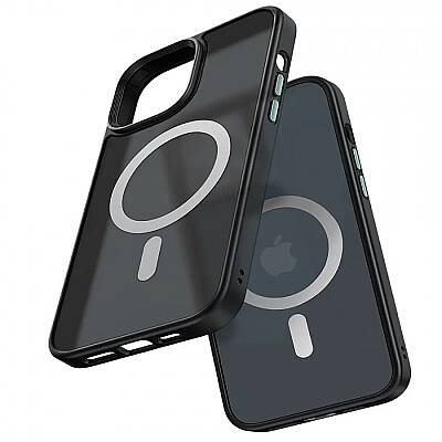 Mcdodo PC-2675 Iphone 12 Pro Max Siyah-Mat Magsafe Kılıf + Mcdodo PF-4301 Iphone 12 Pro Max Şeffaf Ekran Koruyucu - Mcdodo (1)