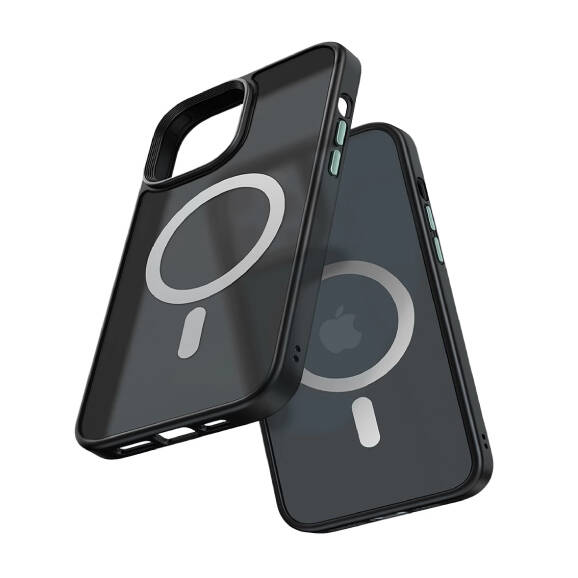 Mcdodo PC-3100 iPhone 14 Yarı Şeffaf-Siyah Magsafe Kılıf - 1
