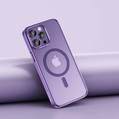 Mcdodo PC-5356 iPhone 15 Pro İçin Magsafe Kılıf - Mor - Thumbnail