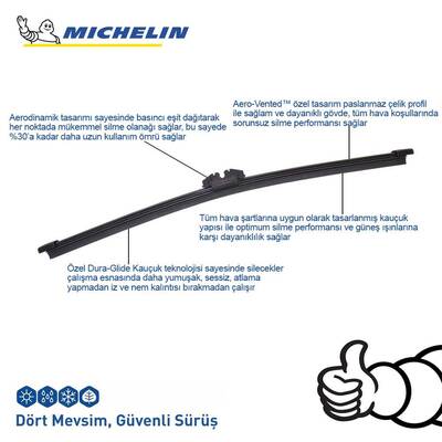 Michelin EASYCLIP™ MCR335 33,5CM 1 Adet Universal Muz Tipi Arka Silecek - 4