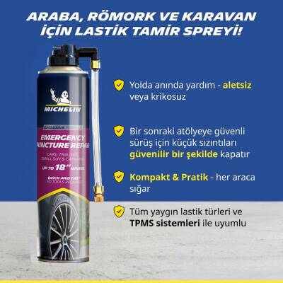 Michelin MC32699 500ml Acil Lastik Tamir Spreyi/Köpüğü - 8