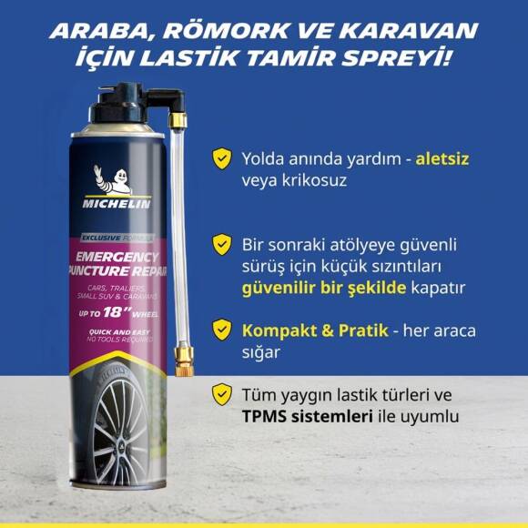 Michelin MC32699 500ml Acil Lastik Tamir Spreyi/Köpüğü - 8