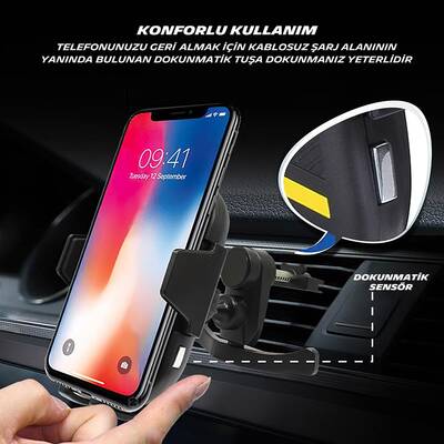 Michelin MC33368 Wireless Telefon Şarj Cihazı ve Dokunmatik Akıllı Telefon Tutucu - 5