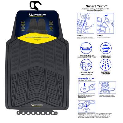 Michelin MC33863 Tüm Araçlara Uyumlu 3 Parça Üniversal 3D Havuzlu Oto Paspas - Michelin (1)