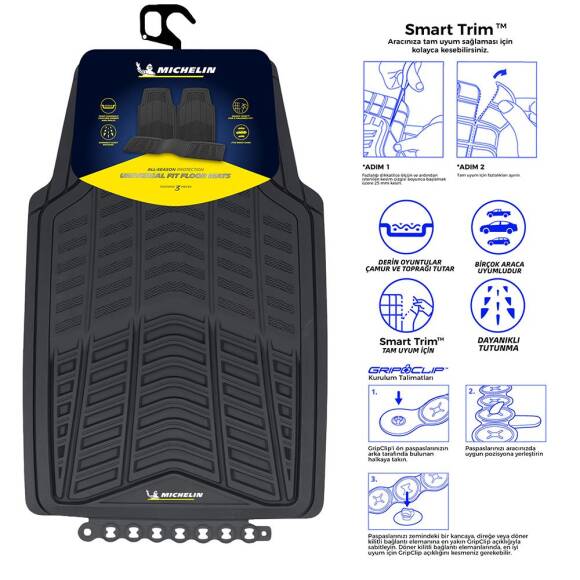 Michelin MC33863 Tüm Araçlara Uyumlu 3 Parça Üniversal 3D Havuzlu Oto Paspas - 2