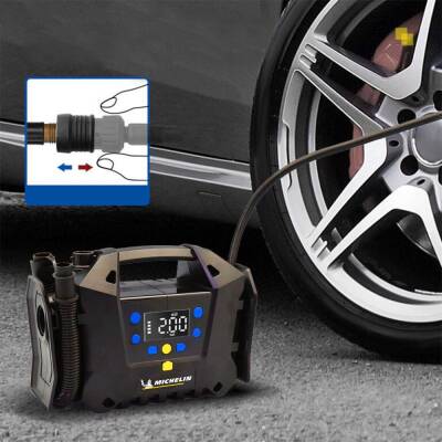 Michelin MC34259 11.1Volt/2.5Ah.120PSI Ayarlanabilir Dijital Basınç Göstergeli Şarjlı Lastik&Yatak Şişirme Pompası - 6