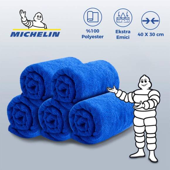 Michelin MC35035 40X30cm Süper Emici Mikrofiber Havlu, 5 Adet - 2