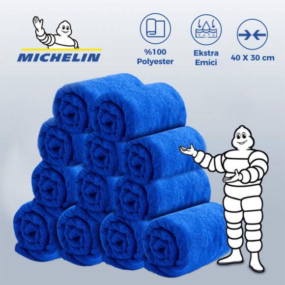 Michelin MC3504 40X30cm Süper Emici Mikrofiber Havlu, 12 Adet - 2