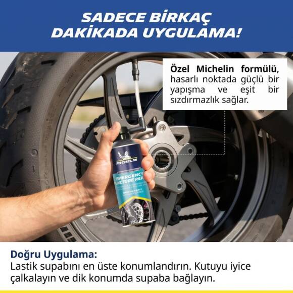 Michelin MC35119 200ml Motosiklet, Scooter Acil Lastik Tamir Spreyi/Köpüğü - 6