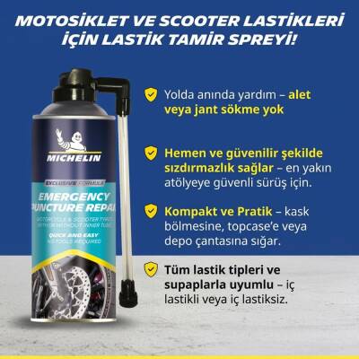 Michelin MC35119 200ml Motosiklet, Scooter Acil Lastik Tamir Spreyi/Köpüğü - 7