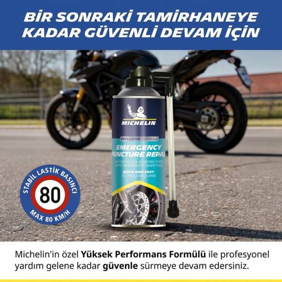 Michelin MC35119 200ml Motosiklet, Scooter Acil Lastik Tamir Spreyi/Köpüğü - 8