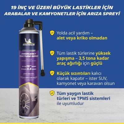 Michelin MC35133 750ml XL Acil Lastik Tamir Spreyi/Köpüğü - 8