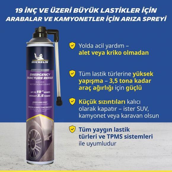 Michelin MC35133 750ml XL Acil Lastik Tamir Spreyi/Köpüğü - 8