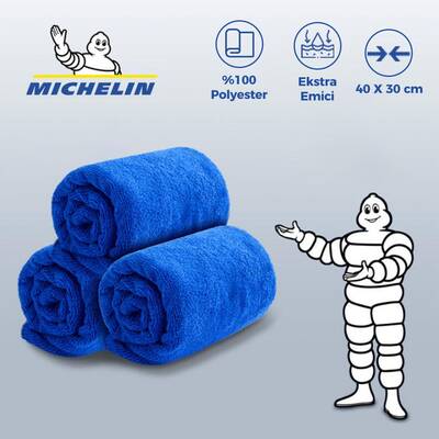 Michelin MC42101 40X30cm Süper Emici Mikrofiber Havlu, 3 Adet - Thumbnail