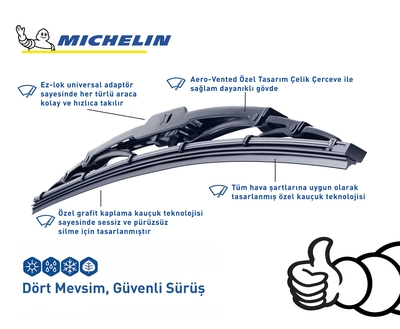 Michelin Rainforce™ MC13915 37,5CM 1 Adet Universal Telli Silecek - Thumbnail