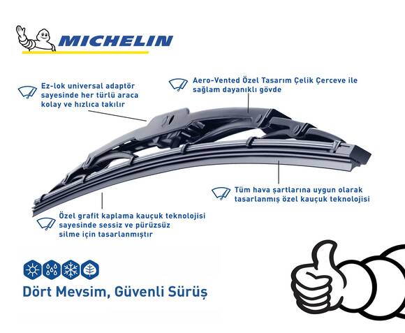 Michelin Rainforce™ MC13926 65CM 1 Adet Universal Telli Silecek