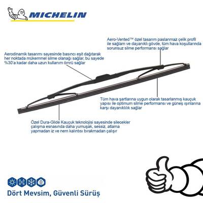 Michelin Rainforce™ MCR340 34CM 1 Adet Universal Telli Arka Silecek - 4