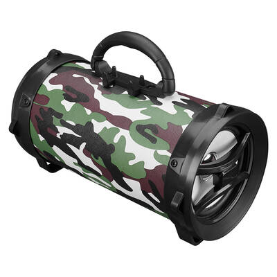 Mikado - Mikado MD-BT30 Yeşil Kamuflaj Desenli Bluetooth AUX+USB+SD Kartlı Speaker