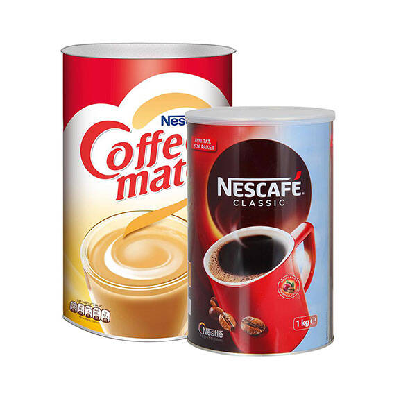 Nescafe Classic Kahve Teneke 1 kg ve Nestle Coffee Mate Kahve Kreması 2 kg