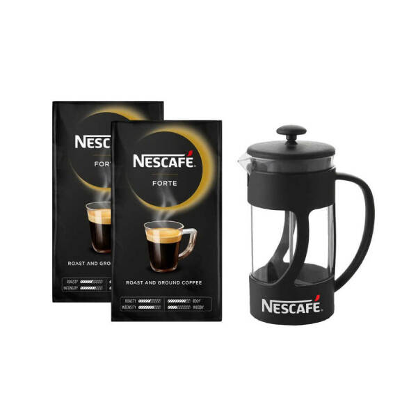 Nescafe Forte Öğütülmüş Filtre Kahve 500 gr 2 Adet Alana Nescafe French Press Hediye