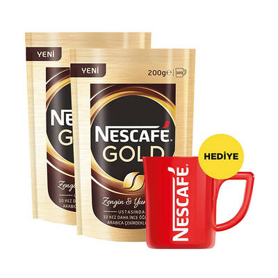 Nescafe Gold Kahve 200 gr 2 Adet Alana Nescafe Fincan Hediye - Nescafe