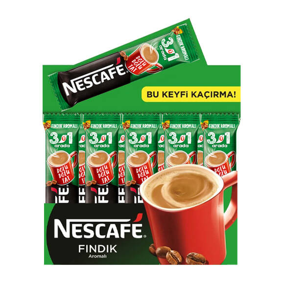 Nescafe 3'ü 1 Arada Fındıklı 17 gr 48'li - 1