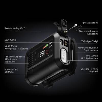 NOCO AX65 12V Lityum 2000Amp Akıllı Akü Takviye + Pompa + Powerbank + Led Lamba - 10