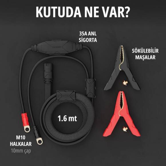 NOCO GPA002 GENIUSPRO25 İçin Maşalı Akü Bağlantı Kablosu - 3