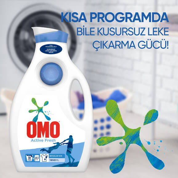 Omo Active Fresh Sıvı Çamaşır Deterjanı Beyazlar için 1950 ml