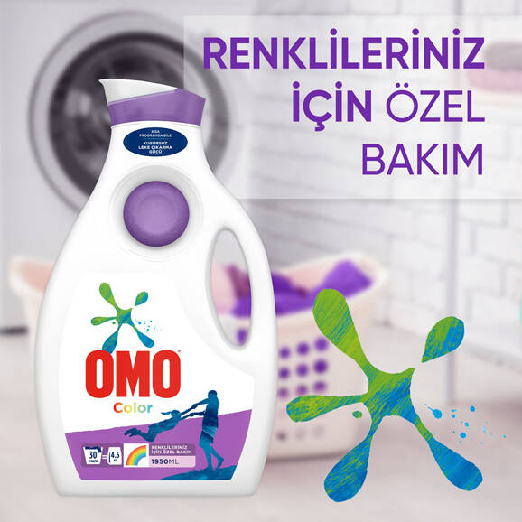 Omo Color Sıvı Çamaşır Deterjanı Renkliler için 1950 ml