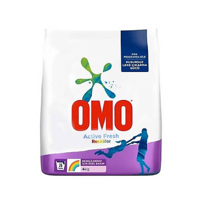 Omo - Omo Matik Toz Çamaşır Deterjanı Active Fresh Renkliler İçin 4 kg