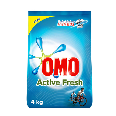Omo - Omo Matik Toz Çamaşır Deterjanı Active Fresh Beyazlar İçin 4 kg