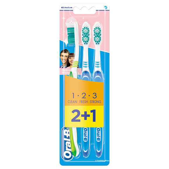 Oral-B Diş Fırçası 3 Effect Delıcate White Medium 40 2+1