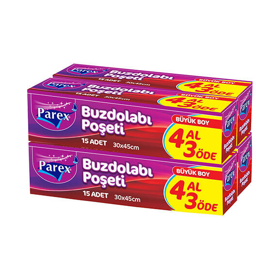 Parex Buzdolabı Poşeti Büyük Boy 4 Al 3 Öde