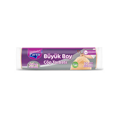 Parex Büzgülü Büyük Boy Çöp Torbası Vanilya Kokulu 65x70 cm 10'lu - Parex