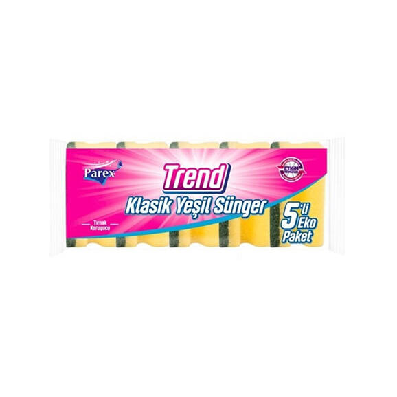 Parex Trend Klasik Yeşil Sünger Oluklu 5'li - 1