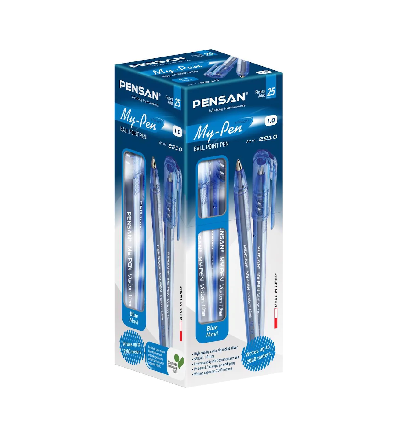 Pensan 2210 Tükenmez Kalem My Pen Mavi 25'li Kutu