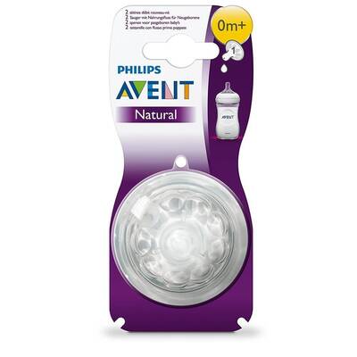 Avent - Philips Avent Natural Biberon Emziği Yenidoğan 0 Ay+ 2li SCF631/27