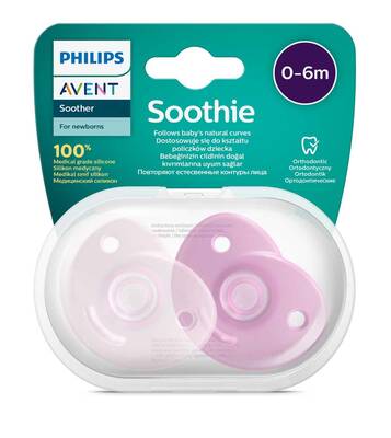 Philips Avent Soothie Ortodontik Saklama Kutulu 2li Emzik 0-6 Ay - Kız - Avent