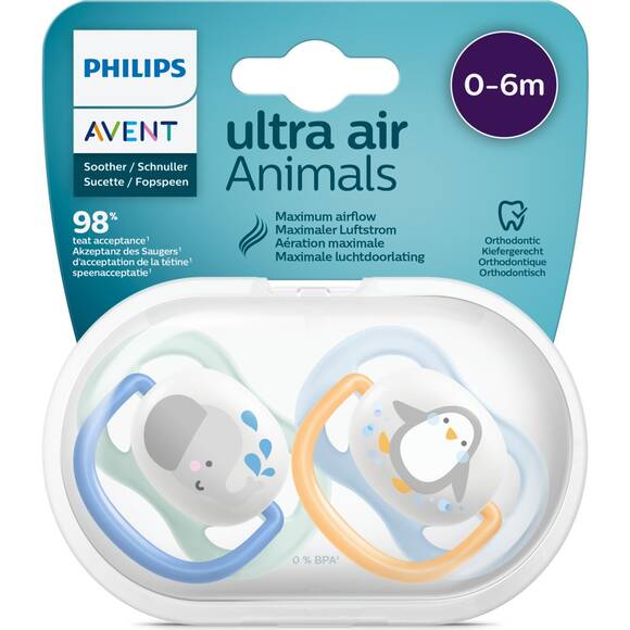 Philips Avent Ultra Air Animals 2li Emzik 0-6 Ay - Erkek - 1