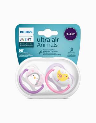 Philips Avent Ultra Air Animals 2li Emzik 0-6 Ay - Kız - Thumbnail