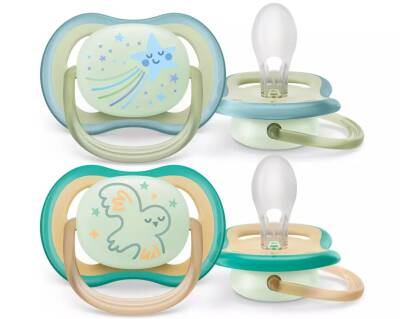 Philips Avent Ultra Air Night Karanlıkta Parlar Gece Emziği 0-6 ay Erkek SCF376-18 - Philips Avent (1)