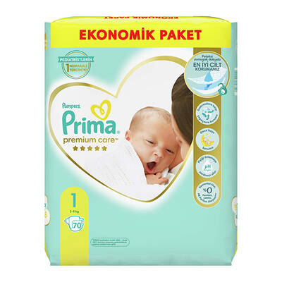 Prima Premium Care Bebek Bezi No:1 Yenidoğan 2-5 kg 70 Adet - Thumbnail