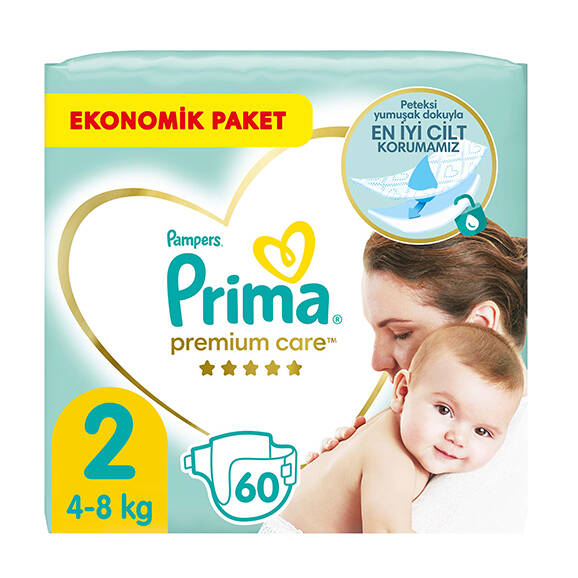 Prima Premium Care Bebek Bezi No:2 Mini 4-8 kg 60 Adet