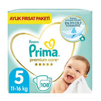 Prima Premium Care Bebek Bezi No:5 Junior 11-16 kg 108 Adet - Thumbnail