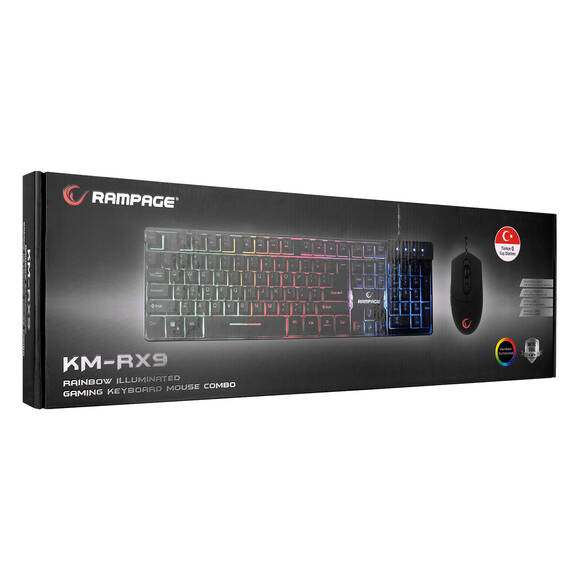 Rampage Gaming KM-RX9 Siyah Gökkuşağı LED'li Oyuncu Klavye + Mouse Set - 11