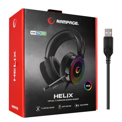 Rampage RM-K97 HELIX USB 7,1 Version RGB Gaming Mikrofonlu Oyuncu Kulaklığı - 8