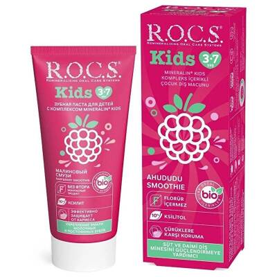Rocs Junior Ahududu Smoothie 3-7 Yaş Florürsüz Diş Macunu 45 ml - ROCS