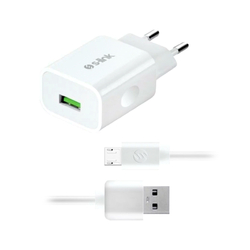 S-Link - S-Link AND-EC14B 1A Beyaz Ev Şarj Cihazı ve 1.3A Micro USB Data